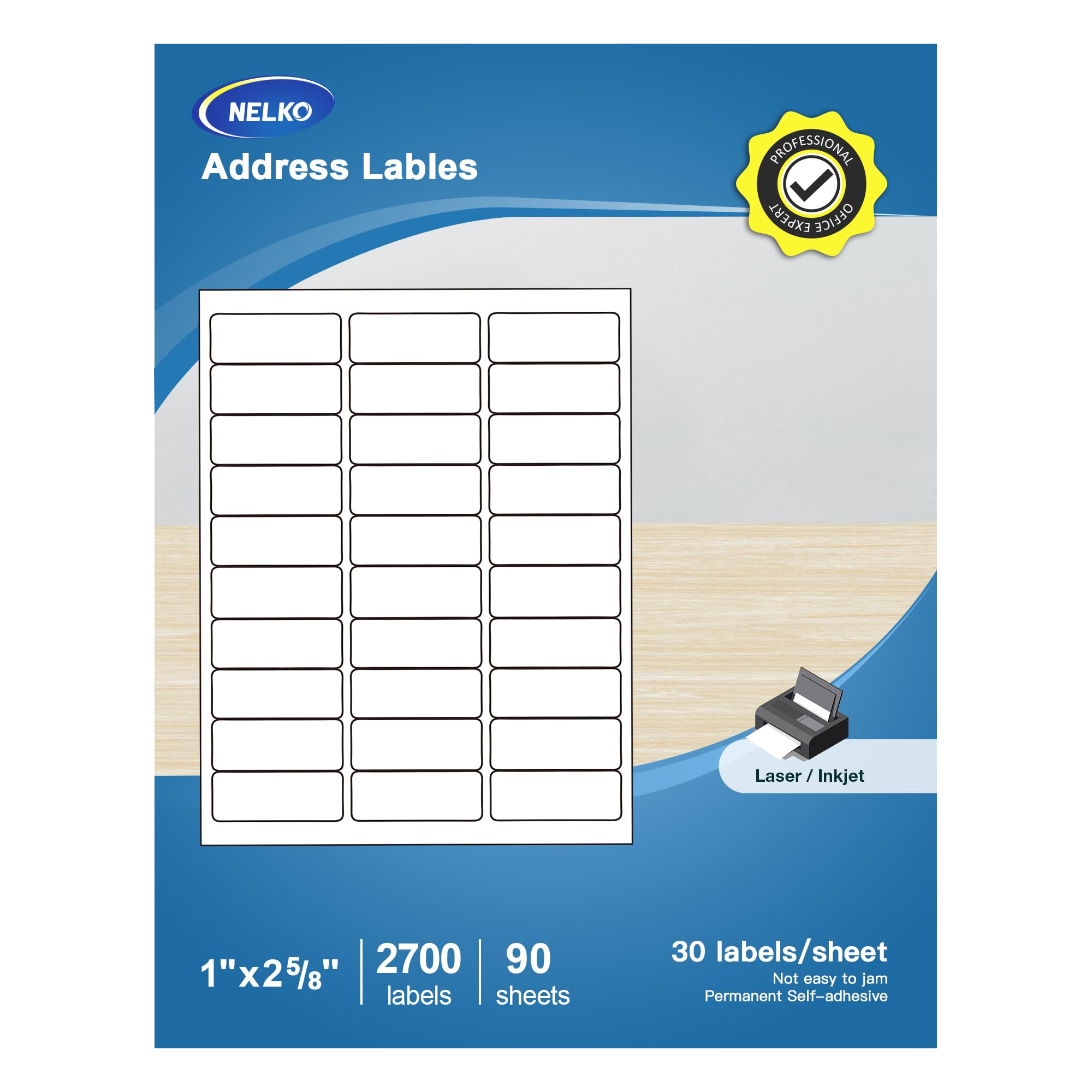 Address Labels, 1" x 25/8" NELKO Shipping Address Labels for Laser