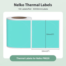 Load image into Gallery viewer, Nelko Labels for PM220, 2 inch (50mm) Round Thermal Label, 1 Roll of 150 Self-Adhesive Thermal Paper (Green)
