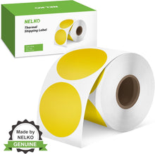 Load image into Gallery viewer, Nelko 2 Inch Yellow Circle Thermal Stickers Labels 750 Labels/Roll
