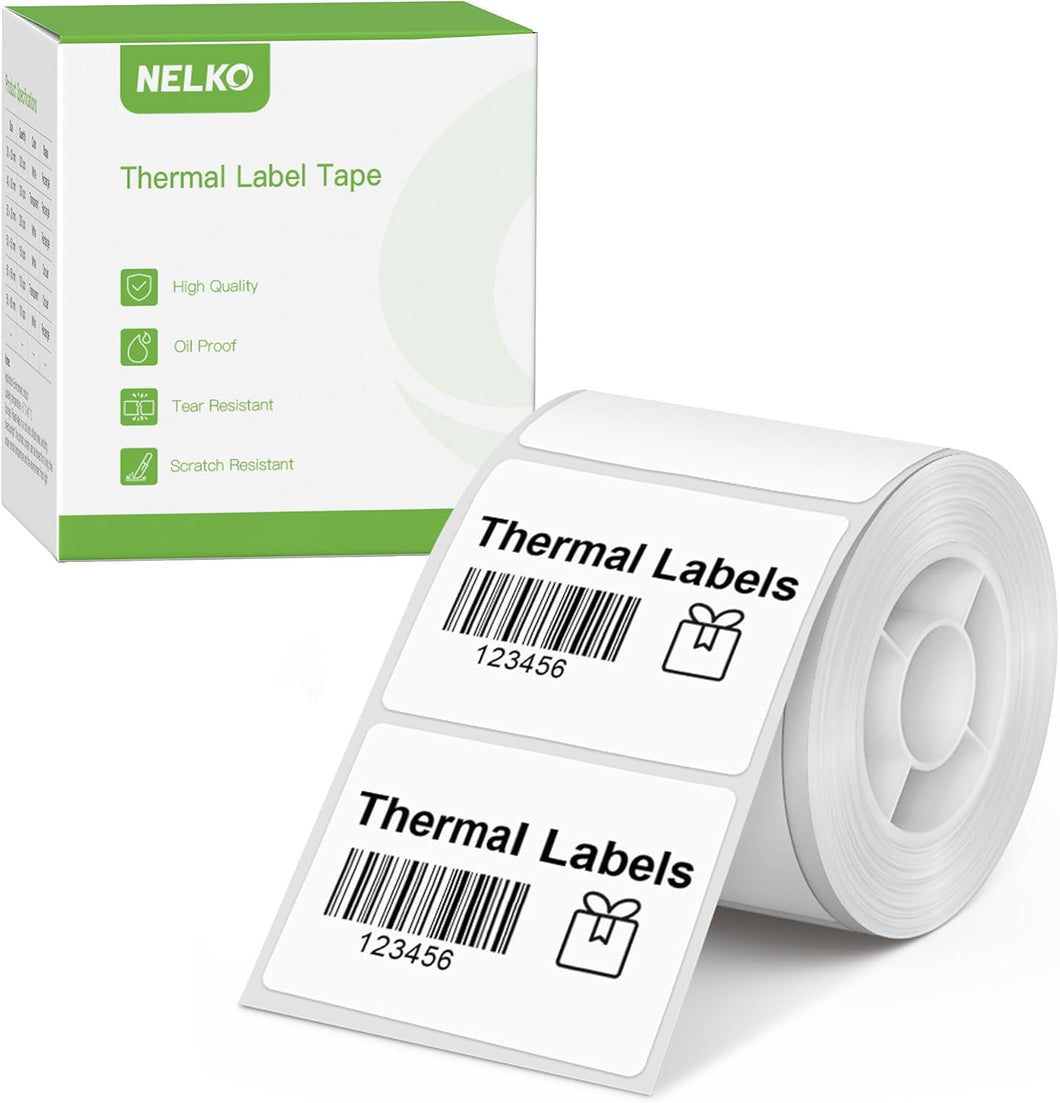 Nelko Labels for PM220, 1.57'' x 1.18'' (40x30mm) Thermal Sticker Label, 1 Roll of 230 Self-Adhesive Thermal Paper (White)