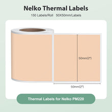 Load image into Gallery viewer, Nelko Labels for PM220, 2 inch (50mm) Round Thermal Label, 1 Roll of 150 Self-Adhesive Thermal Paper (Khaki)
