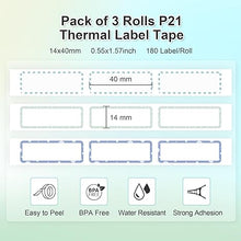 Lade das Bild in den Galerie-Viewer, NELKO Original P21 Etikettendrucker-Klebeband, angepasstes Etikettendruckpapier, 14 x 40 mm (0,55 x 1,57 Zoll), 180 Bänder/Rolle, 3 Rollen, grüner Rand 

