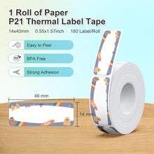 Lade das Bild in den Galerie-Viewer, Nelko Genuine P21 Birthday 2.0 Label Maker Tape, Adapted Label Print Paper, 14x40mm (0.55&quot;x1.57&quot;),  Multipurpose of P21 Label Maker, 180 Tapes/Roll, 1 Roll
