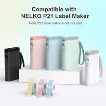 画像をギャラリービューアに読み込む, NELKO Genuine P21 Label Maker Tape, Adapted Label Print Paper, 14x40mm (0.55&quot;x1.57&quot;), Gradient Pink Blue Green Standard Laminated Labeling Replacement, Multipurpose of P21, 180 Tapes/Roll, 3-Roll, Pattern with Border 2.0
