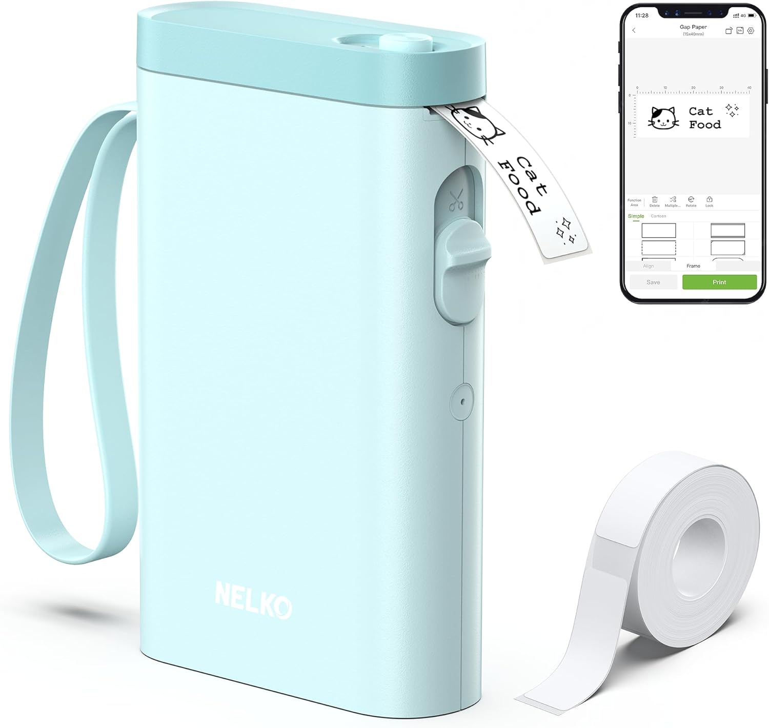 Nelko P21 Portable Bluetooth Label Printer,Cyan – nelkoprint