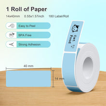 Lade das Bild in den Galerie-Viewer, Nelko Genuine P21 Label Maker Tape, Adapted Label Print Paper, 14x40mm (0.55&quot;x1.57&quot;),  Multipurpose of P21 Label Maker, 180 Tapes/Roll, 1 Roll, Blue
