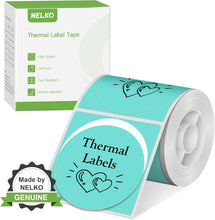 Load image into Gallery viewer, Nelko Labels for PM220, 2 inch (50mm) Round Thermal Label, 1 Roll of 150 Self-Adhesive Thermal Paper (Green)
