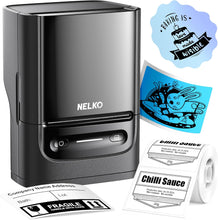 Load image into Gallery viewer, Nelko Label Maker Machine with Tape, PM220 Bluethooth Label Printer, 2 Inch Portable Thermal Printer for Small Business, Address, Logo, Clothing, Sticker Printer for Phones &amp; PC, Black
