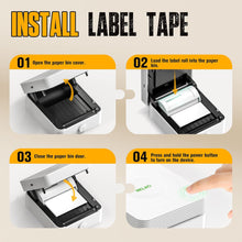 Load image into Gallery viewer, Nelko Genuine Self-Adhesive Thermal Printer Stickers, Compatible with PM230 Mini Sticker Printer, Black on White, 54mmx3.5m Mini Sticker Printer Paper for Journal, Study, Photos, Note, 3 Rolls, White
