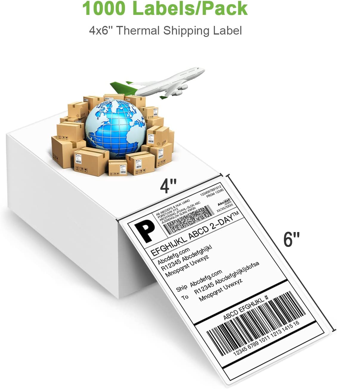 Direct Thermal Label on Zero Waste Liner, 4 x 6